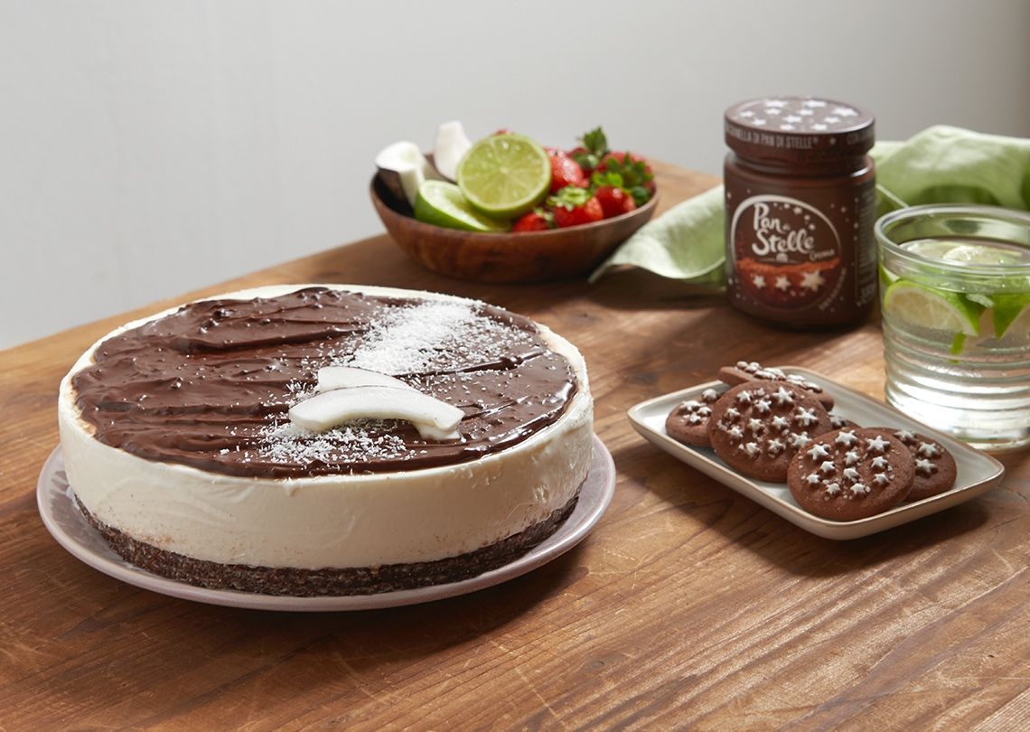 Cheesecake al Cocco e Pan di Stelle dolce goloso Pan di Stelle